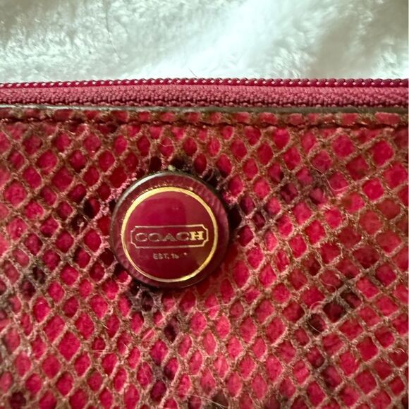 Coach Burgundy Wristlet - Picture 2 of 5